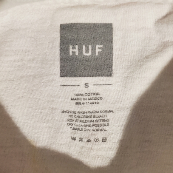 (4/$20) HUF Men's White T-Shirt with Orange Logo - Picture 2 of 11